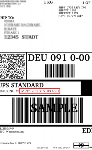 UPS Tracking Nummer